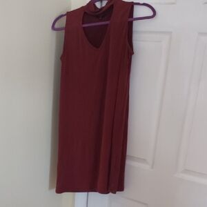 Womens Small Brick Colored Sleeveless Dress